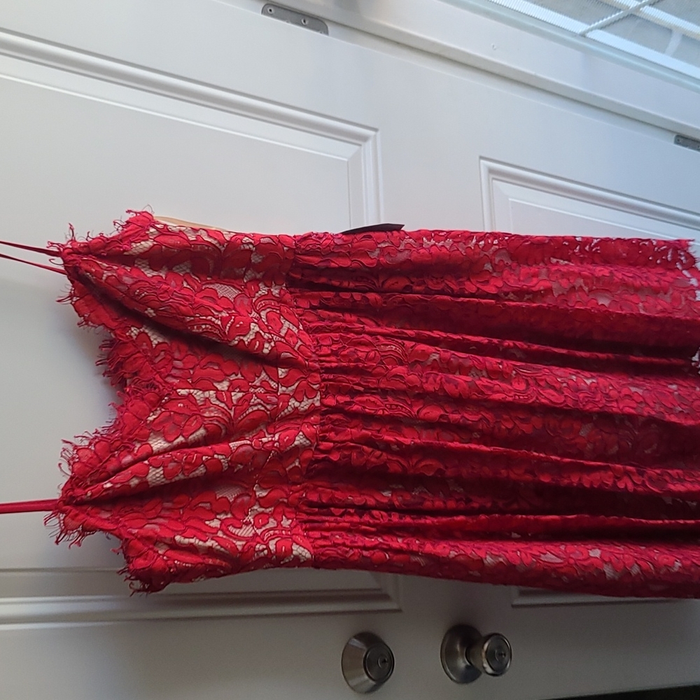 Eliza J Red Lace Dress Size 12p. NWT